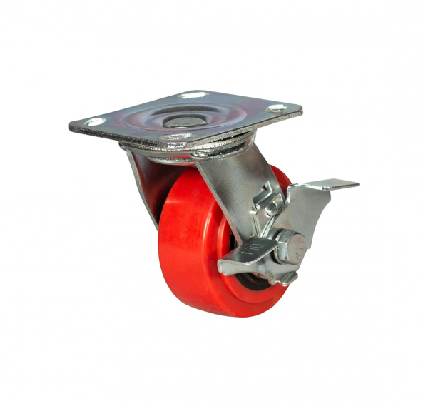 Колеса большегрузные полиуретановые поворотные с тормозом