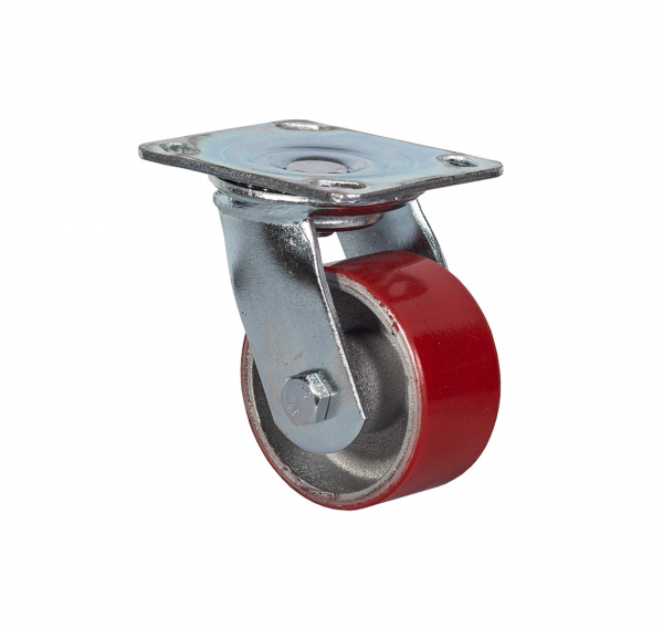 Колеса большегрузные поворотные полиуретановые с чугунным ободом